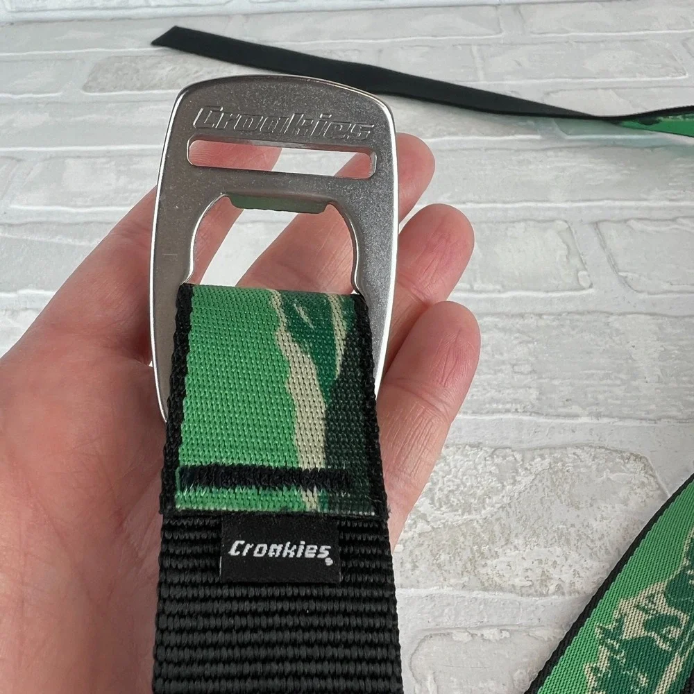 Croakies Nylon Belt Trees Mountains Green Landscape Bottle Opener Adjustable